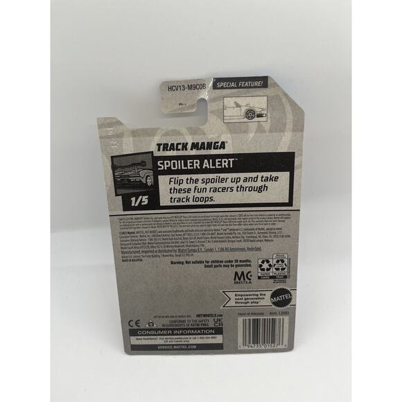 Hot Wheels Track Manga Blue #50 50/250 2022 Spoiler Alert 1/5 Long Adjustable - Picture 3 of 3